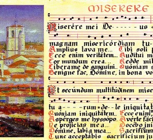 Medieval manuscript of the text of the Miserere